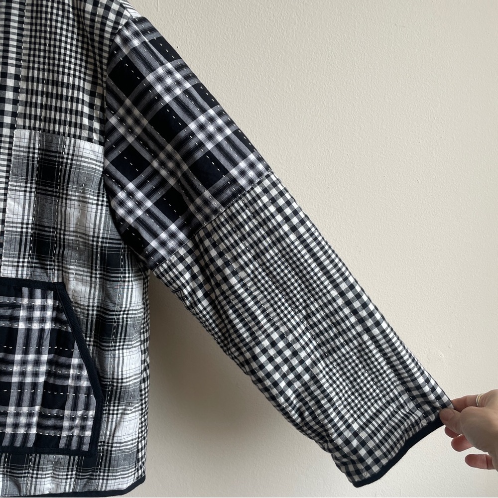 THE GREAT. Checkered Black and White Blazer - Picture 3 of 14